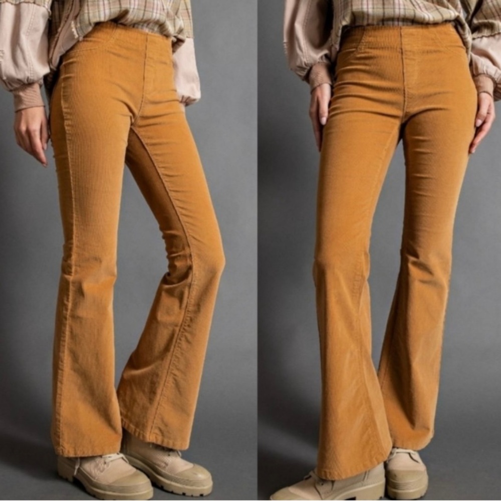 easel boho corduroy bell bottom pants